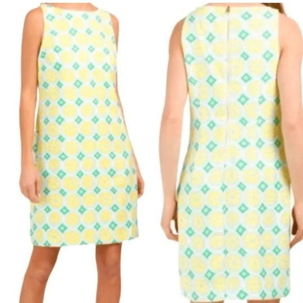 SAIL TO SABLE Sleeveless Shift Dress LEMON PRINT ($218) NWT STS